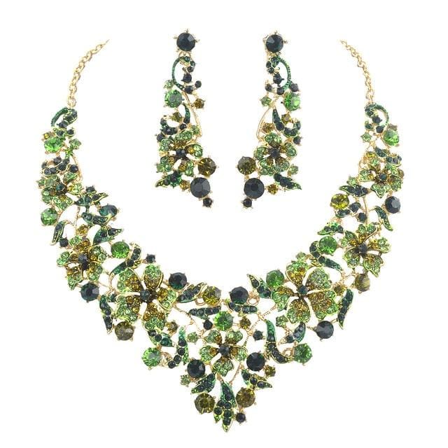wedding party jewelry sets bridal statement necklace & earrings