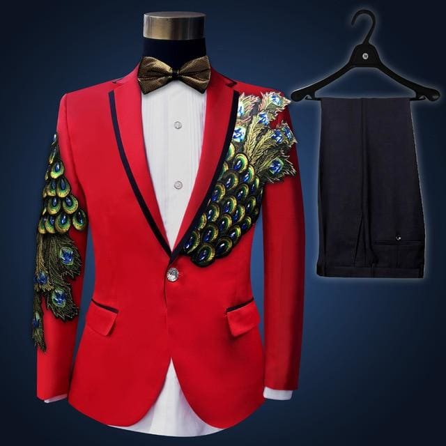 wedding sequins tuxedo male singer blazer slim fit picture color 7 / s