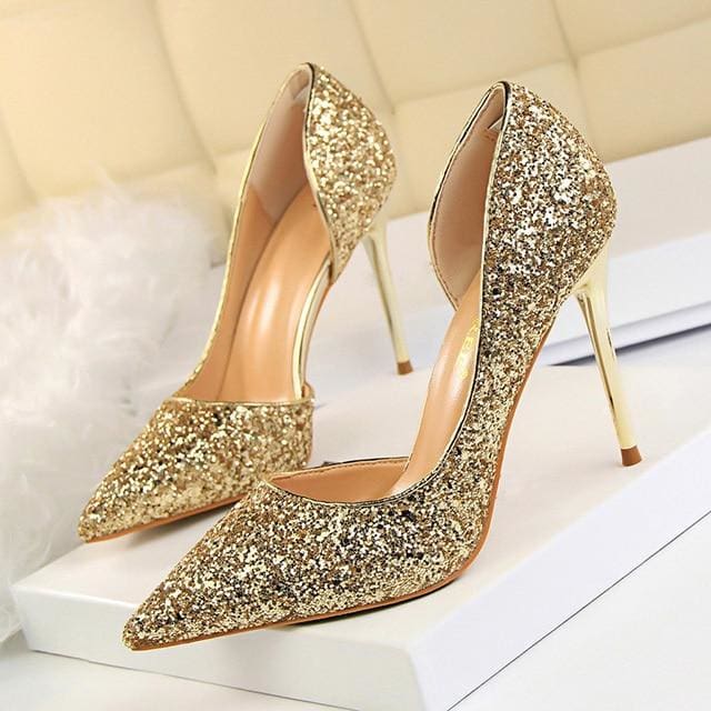 wedding shoes bling extreme sequins gradient stiletto ladies shoes