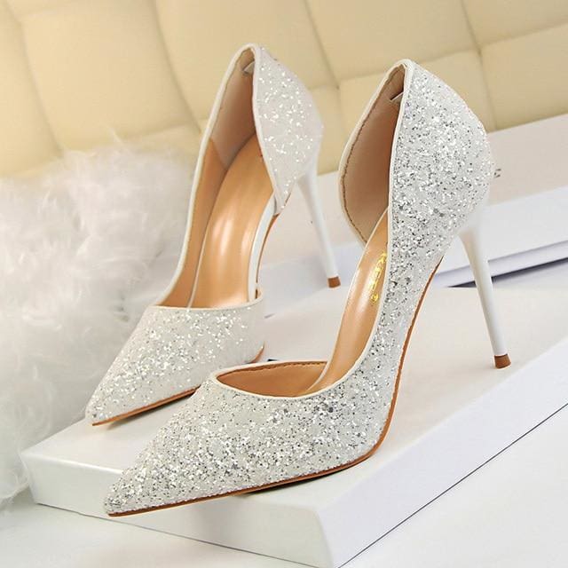 wedding shoes bling extreme sequins gradient stiletto ladies shoes