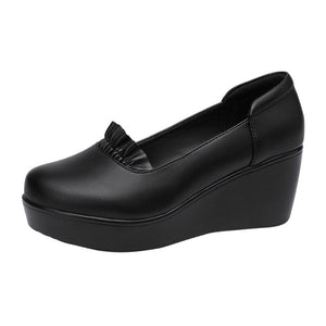 Wedges Leather Office Shoes For Women HIGH HEELS