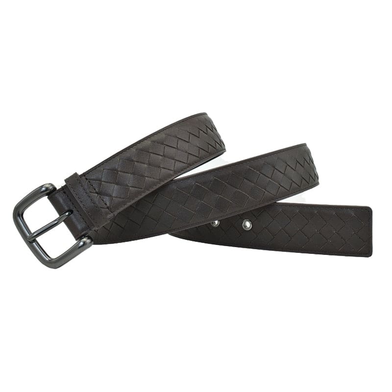 Western Hand Braided Black Coffee Blue Leather Pin Buckle Men Belt / 115cm MEN WAIST STRAP BELTS