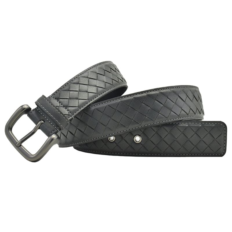 Western Hand Braided Black Coffee Blue Leather Pin Buckle Men Belt MEN WAIST STRAP BELTS