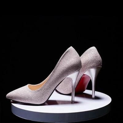 women fashion pu leather 10cm high heels