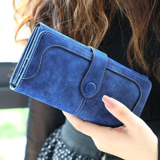 women luxury brand leather wallet blue a