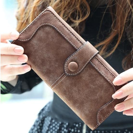 women luxury brand leather wallet coffee a