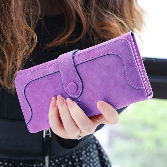 women luxury brand leather wallet purple a