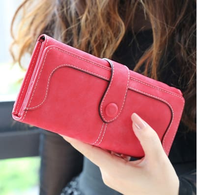 women luxury brand leather wallet red a