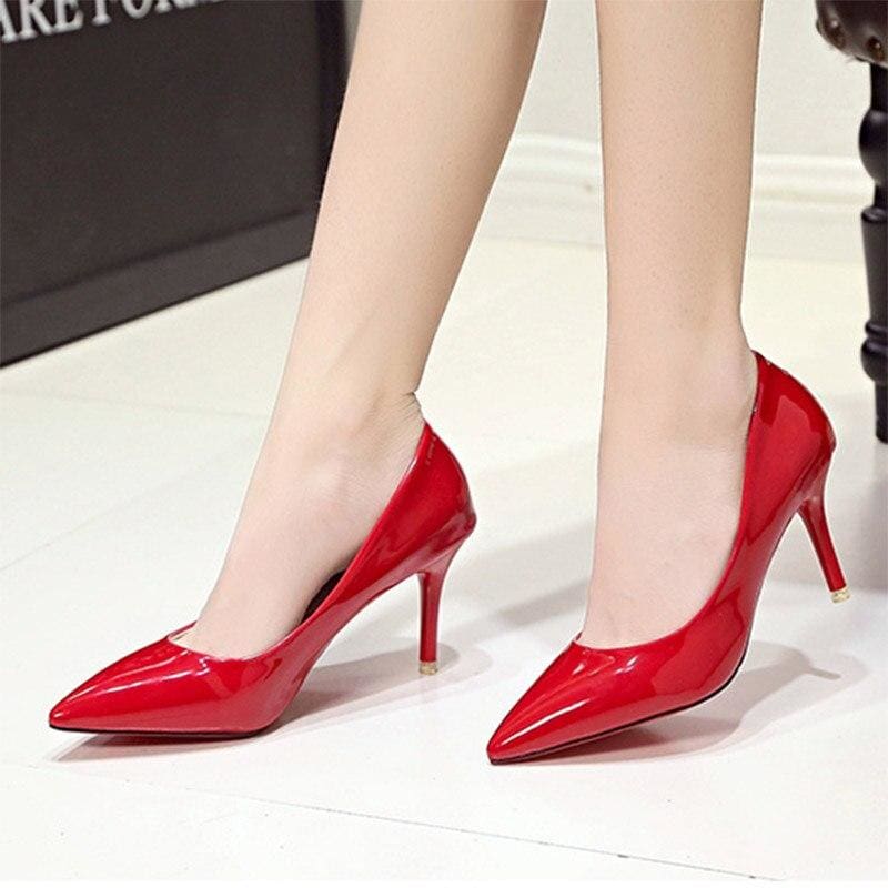 women shoes pointed toe pumps patent leather
