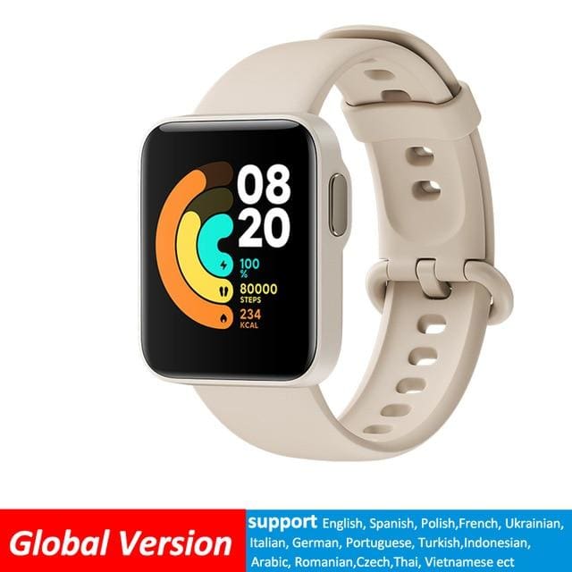 xiaomi mi lite bluetooth smart watch gps 5atm waterproof global-ivory