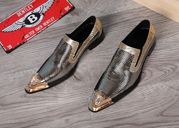 zobairou men shoes luxury brand loafers gold patent leather prom shoes italian shoes for men crocodile skin shoes